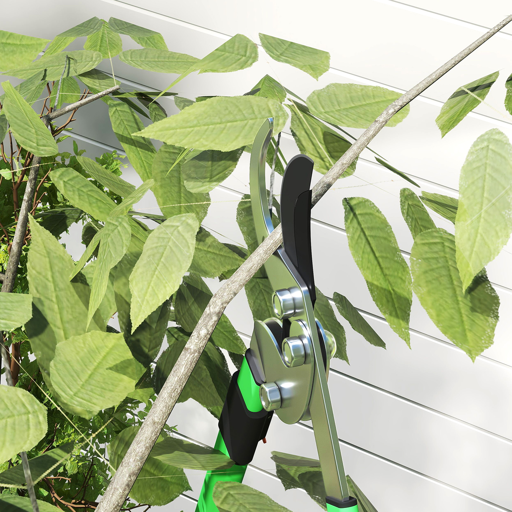 Heckenschere Set 2-teilig Gartenschere Messerlänge 90 cm Astschere mit Metallklingen, ausziehbarer Griff