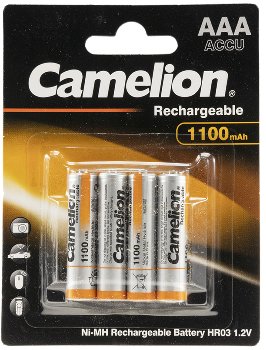 Micro-Akkus CAMELION Ni-MH, 1100mA - Typ AAA, 1,2V, 4er-Pack Micro-Akkus CAMELION Ni-MH, 1100mA - Typ AAA, 1,2V, 4er-Pack
