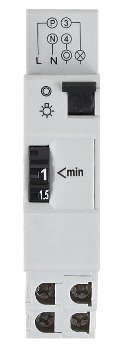 Treppenlichtzeitschalter / Zeitrelais / 1 Wechsler, 230V/16A, 1-7 Minuten