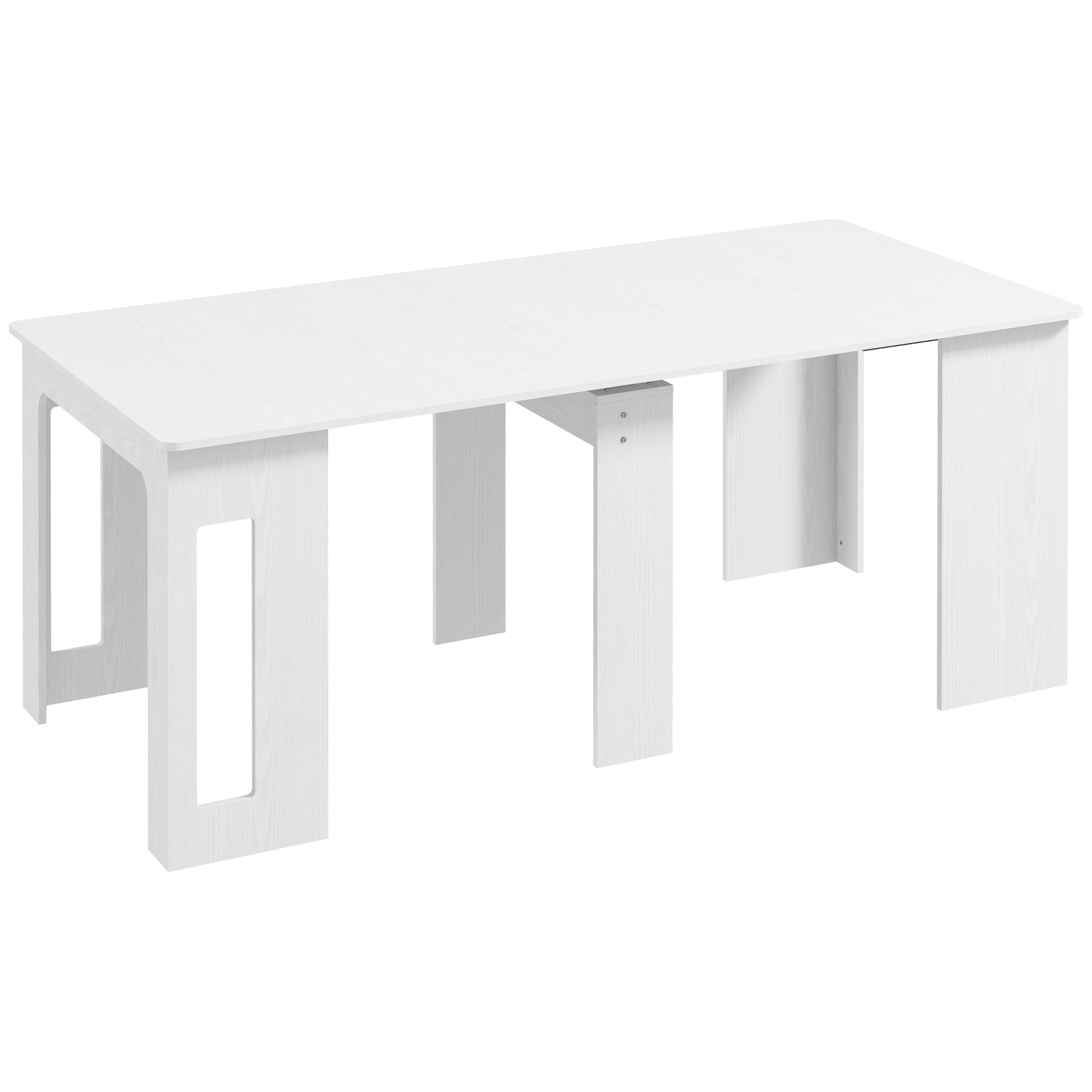 Esstisch, Klapptisch, ausziehbarer Küchentisch, Esszimmertisch, Spanplatten, 60-180 x 85 x 75 cm, Weiß