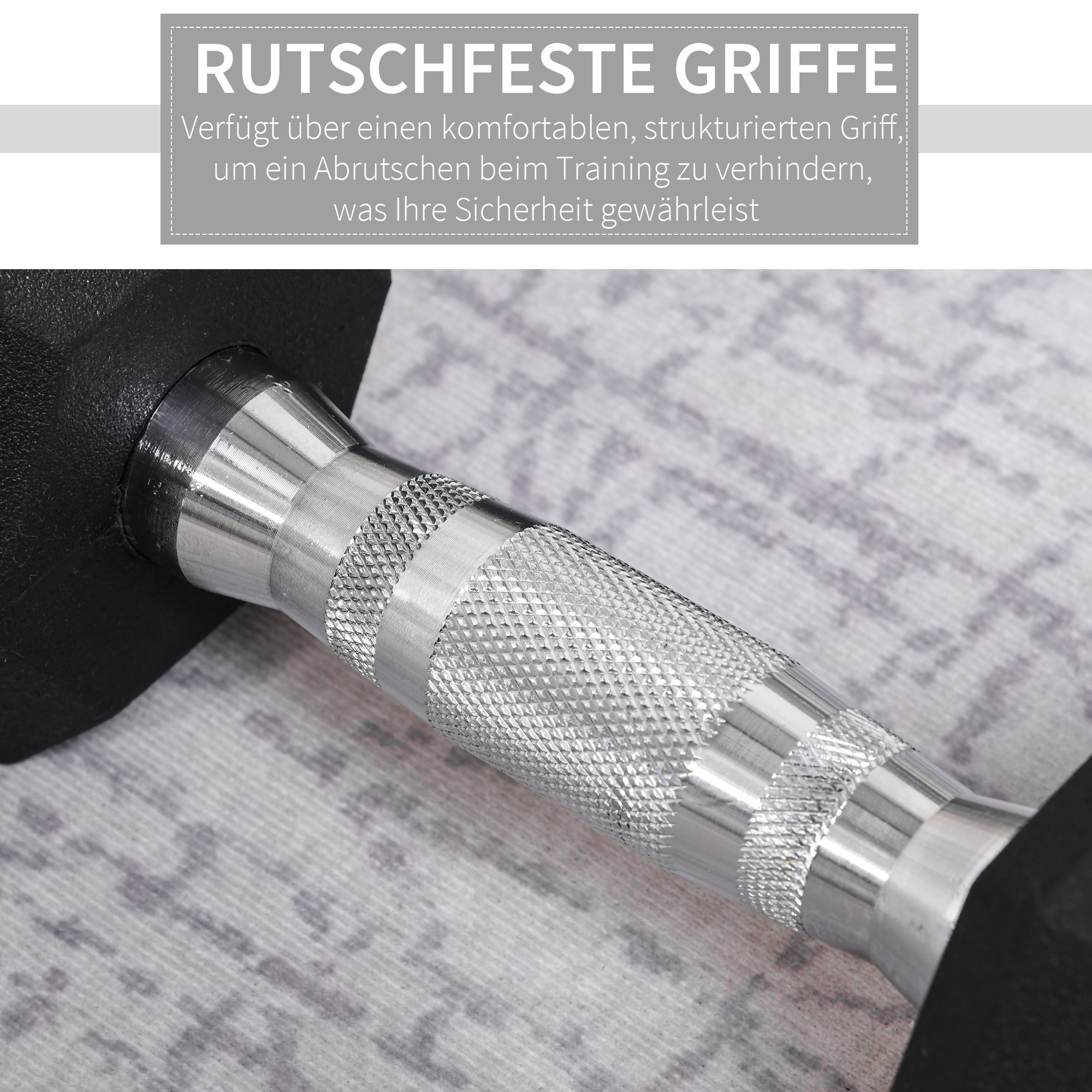 Hexagon Hanteln, 2er Set Hanteln mit gerändeltem Griff, Kurzhantelset aus Gusseisen, 2 x 4 kg, Kurzhanteln für Männer Frauen, Zuhause, Fitnessstudio, Krafttraining