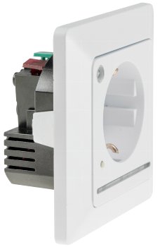 MILOS Schutzkontakt-Steckdose mit LED / weiß matt, 250V~/ 16A, Licht mit Sensor