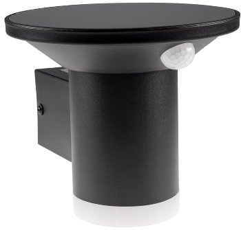 LED Solar Wandleuchte "SWL-AS500", IP44, warmweiß 3000K, PIR Sensor