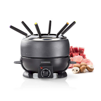 Fondue-Set | 6 Personen | 2,3 l | Einstellbare Temperaturregelung | 800 W | Cool-Touch-Griffe | Anti-Rutsch-Füße | Überhitzungsschutz