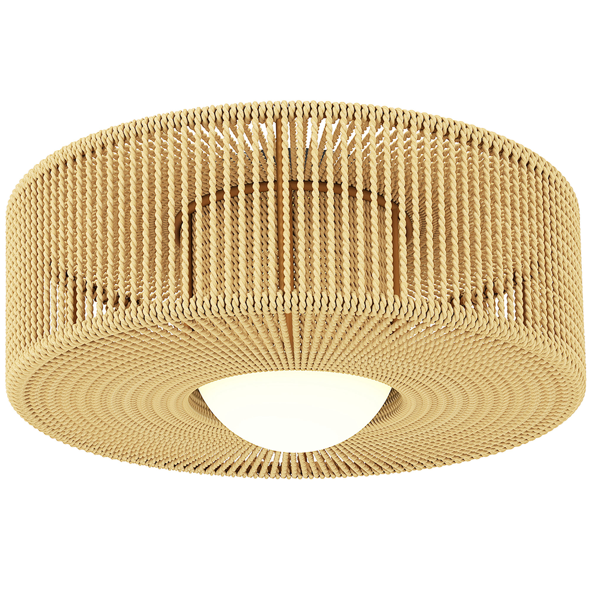 Deckenleuchte, Boho-Deckenlampe Hängend mit G9 LED Fassung, Lampenschirm aus Hanfseil Rund