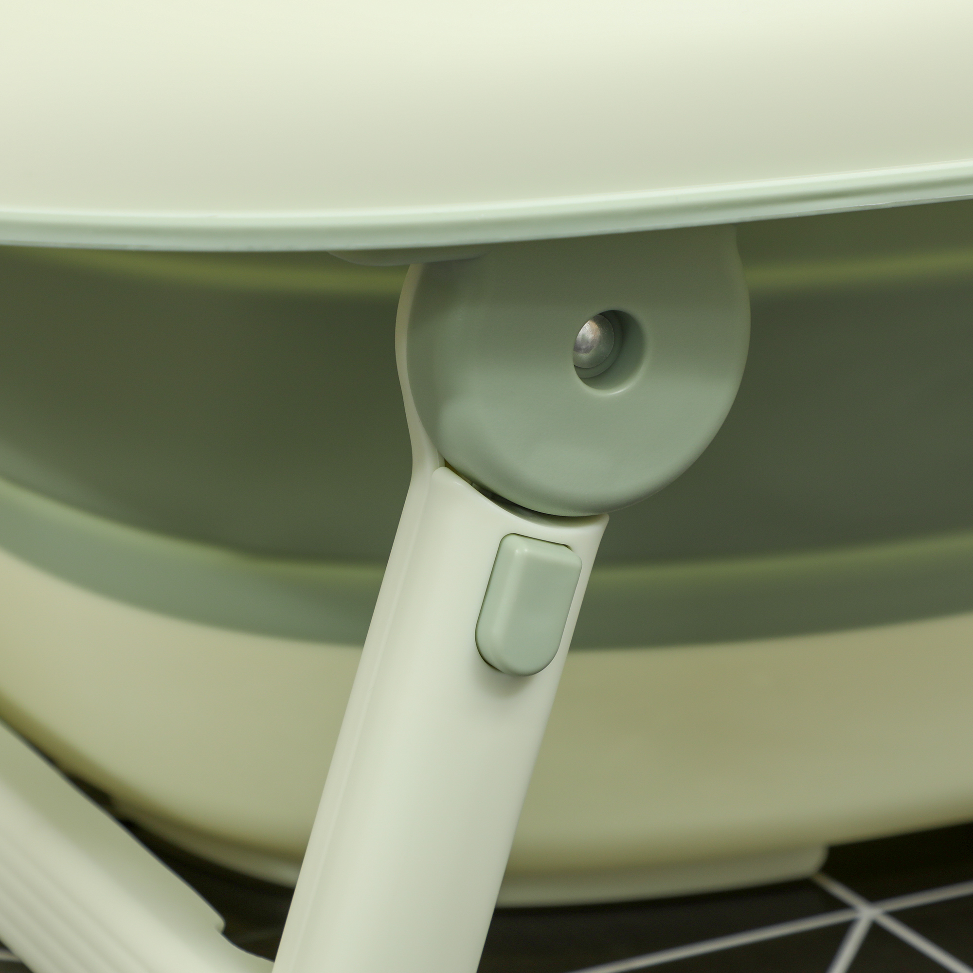 Babybadewanne, faltbar, rutschfester Boden, Elefanten-Badekissen, 86 x 53 x 25,5 cm, Grün