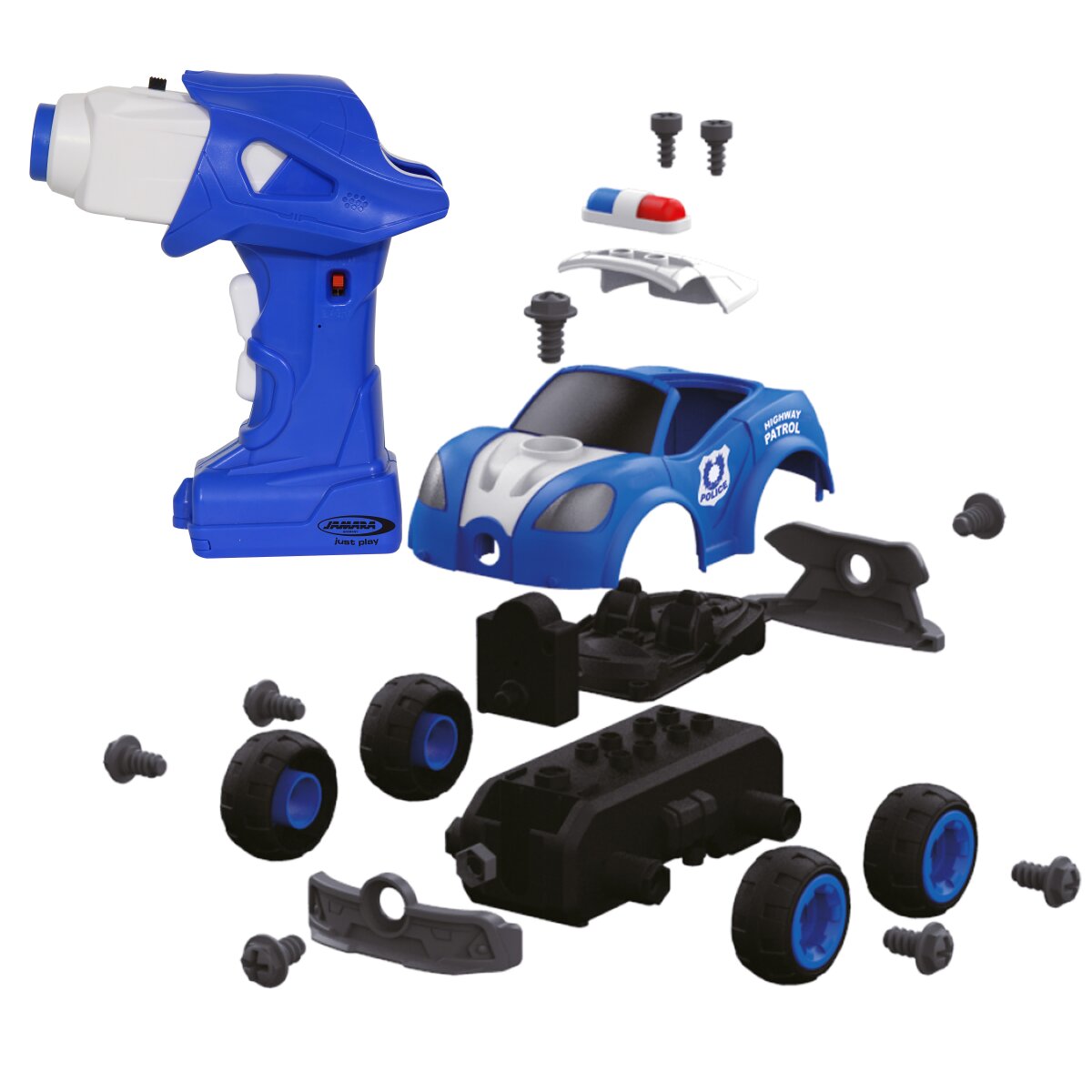 Polizeiauto First RC Kit 22teilig mit Akkuschrauber Polizeiauto First RC Kit 22teilig mit Akkuschrauber