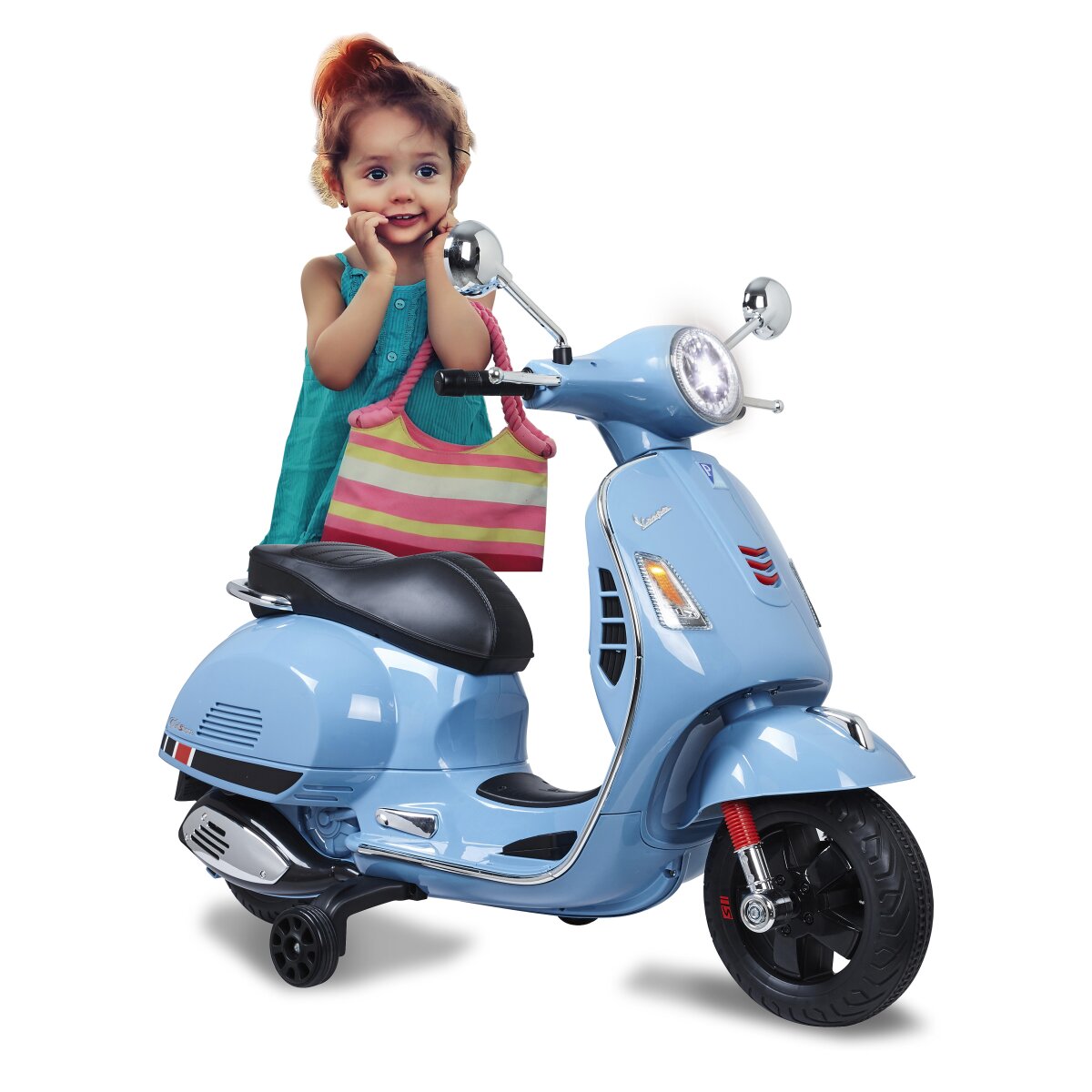Kindermotorrad Vespa GTS 125 blau