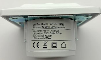 MILOS Bewegungsmelder 160°, weiß matt / LED geeignet,  250V~, Unterputz, 3-Draht