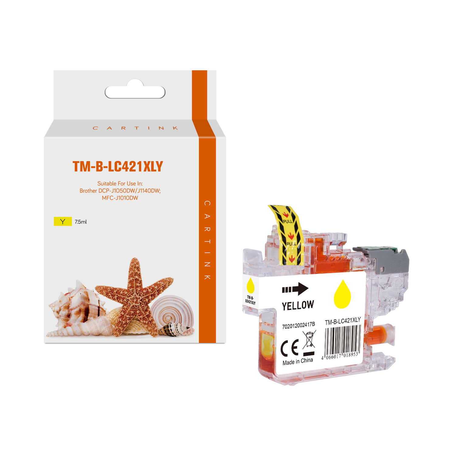 LC421XLY alternativ Seestern (Dye) Tinte gelb für Brother / LC421XLY / 7,5ml