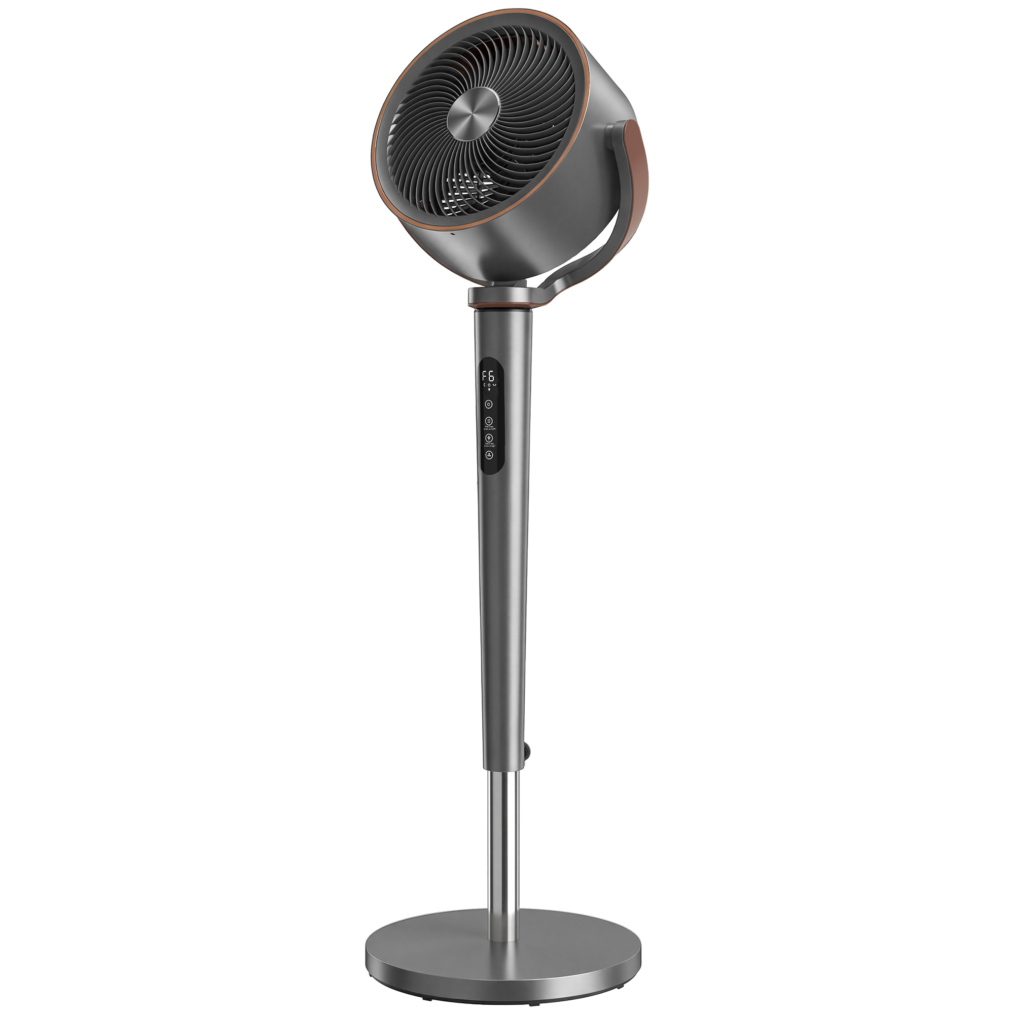 Standventilator Luftzirkulator Lüfter mit 12 Geschwindigkeitsstufen LED-Display Fernbedienung 70°+90° Oszillation Grau
