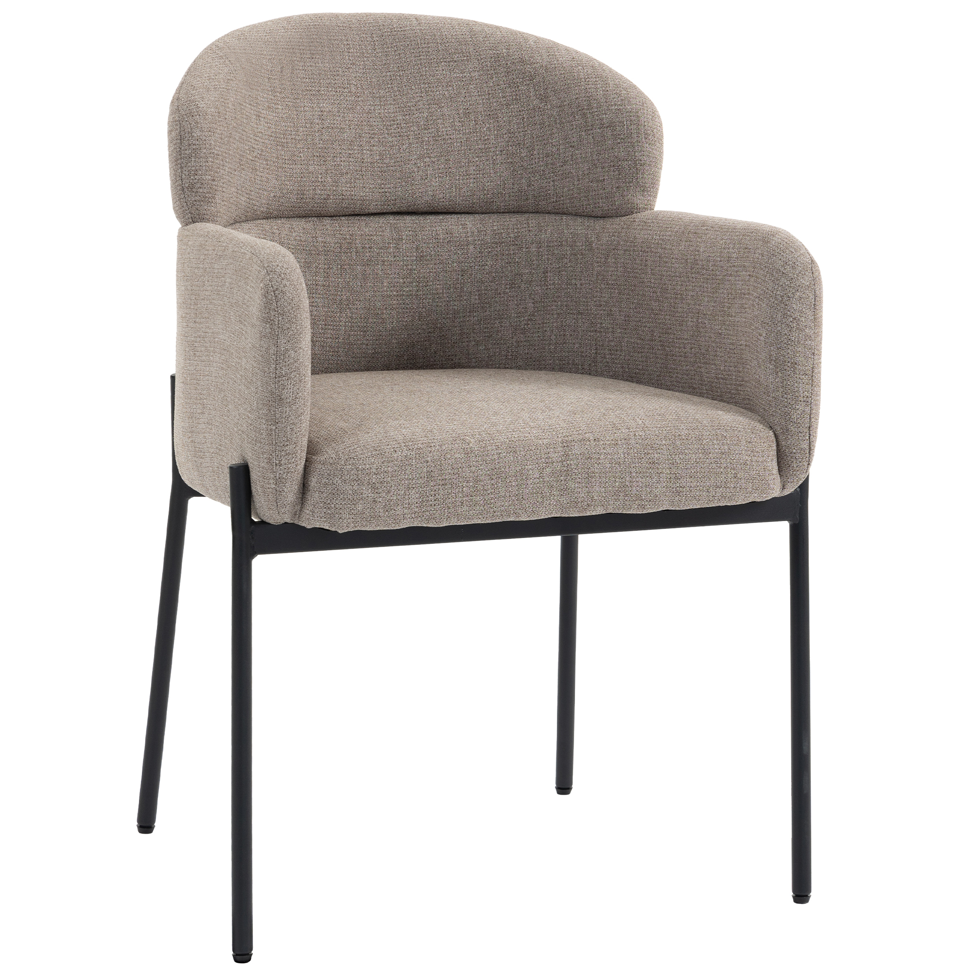 Sessel Wohnzimmer Loungesessel mit Chenille-Optik, Armlehnen, Metallbeinen für Schlafzimmer, Hellbraun