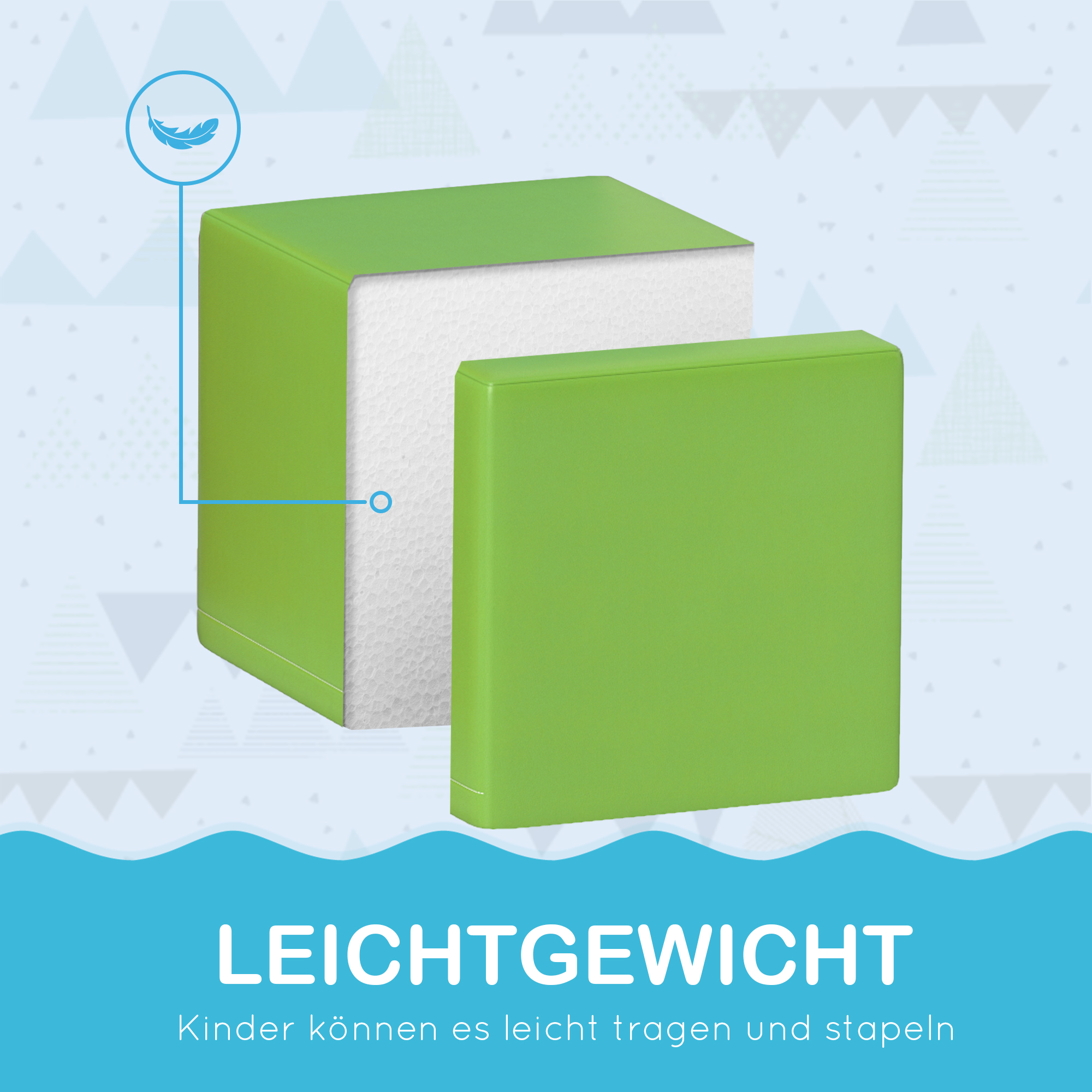 Kletter- und Krabbelspielzeug für Kinder, weicher EPE-Schaumstoff, 20x20x20 cm, Mehrfarbig, 1-3 Jahre