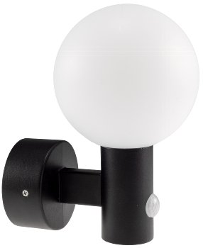 LED Wandleuchte "LAMU" mit PIR-Sensor / IP65, 15W, schwarz, 3000k / warmweiß