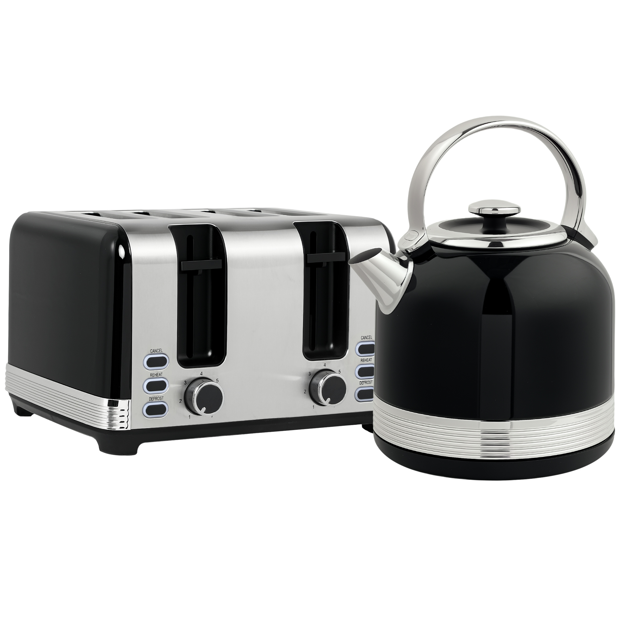 Wasserkocher- und Toaster-Set, 7 Bräunungsstufen, 1,7 L, Kunststoff, Edelstahl, Schwarz Wasserkocher- und Toaster-Set, 7 Bräunungsstufen, 1,7 L, Kunststoff, Edelstahl, Schwarz