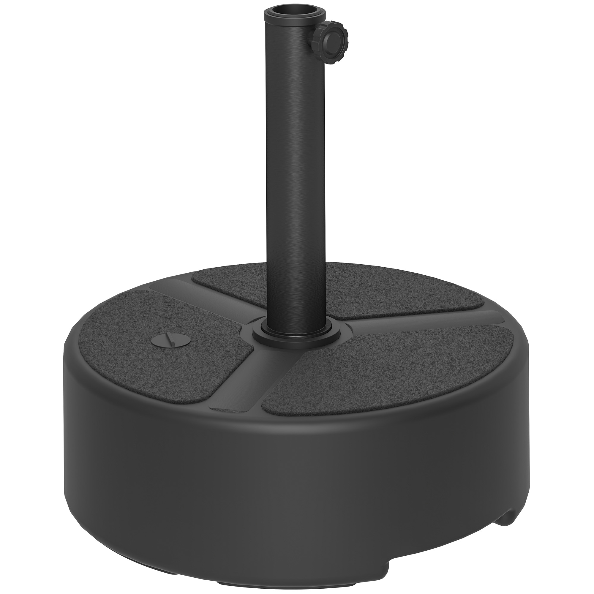 Sonnenschirmständer aus HDPE Befüllbar Schirmständer 18kg/20kg mit Sand Wasser, Rund Schwarz