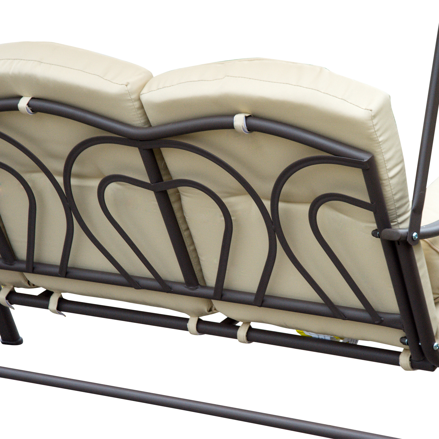 3-Sitzer Hollywoodschaukel mit Sonnendach Beige+Braun 121×208×172 cm