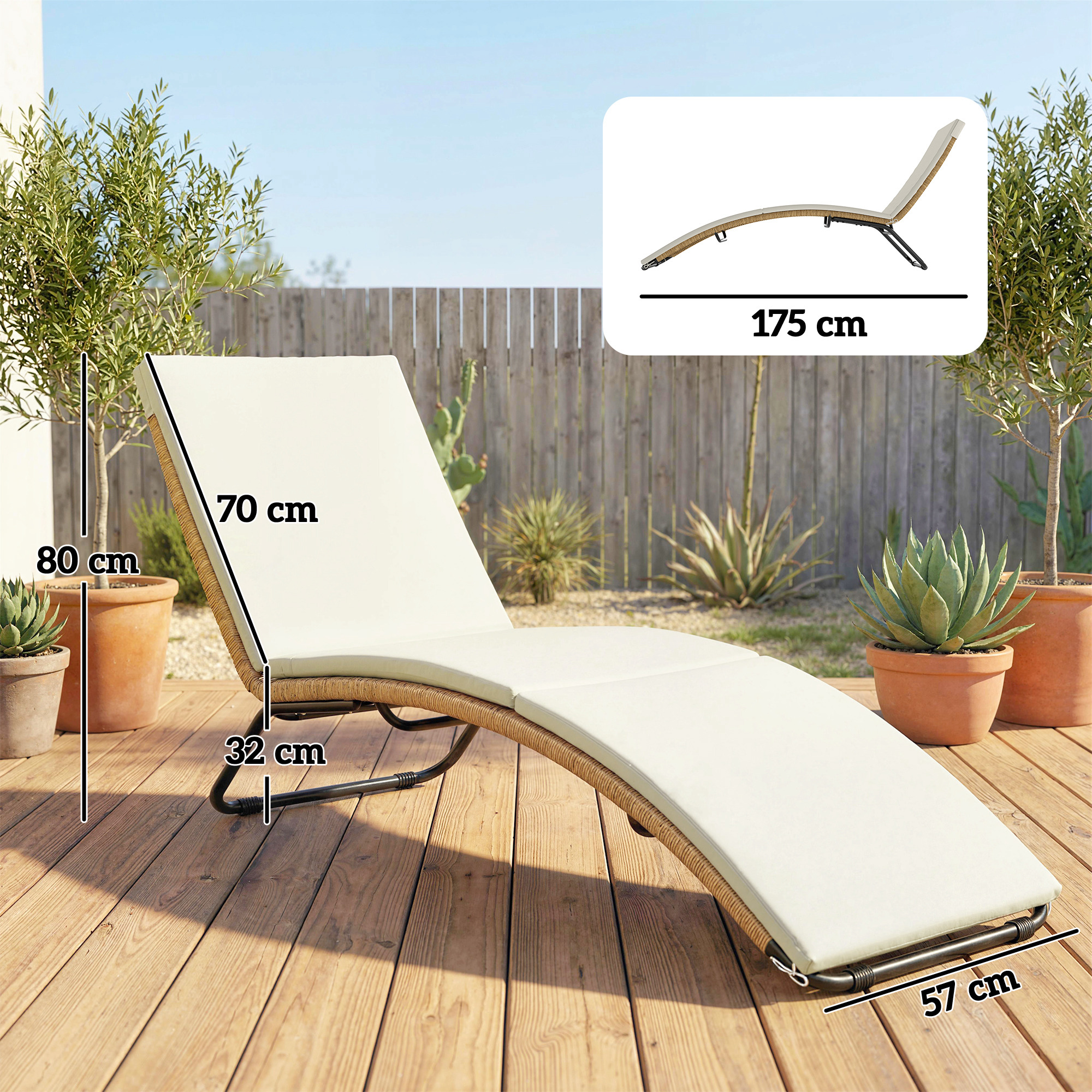 Poly Rattan Sonnenliege S-förmige Gartenliege mit Auflage atmungsaktive Sitzfläche Stahlrahmen