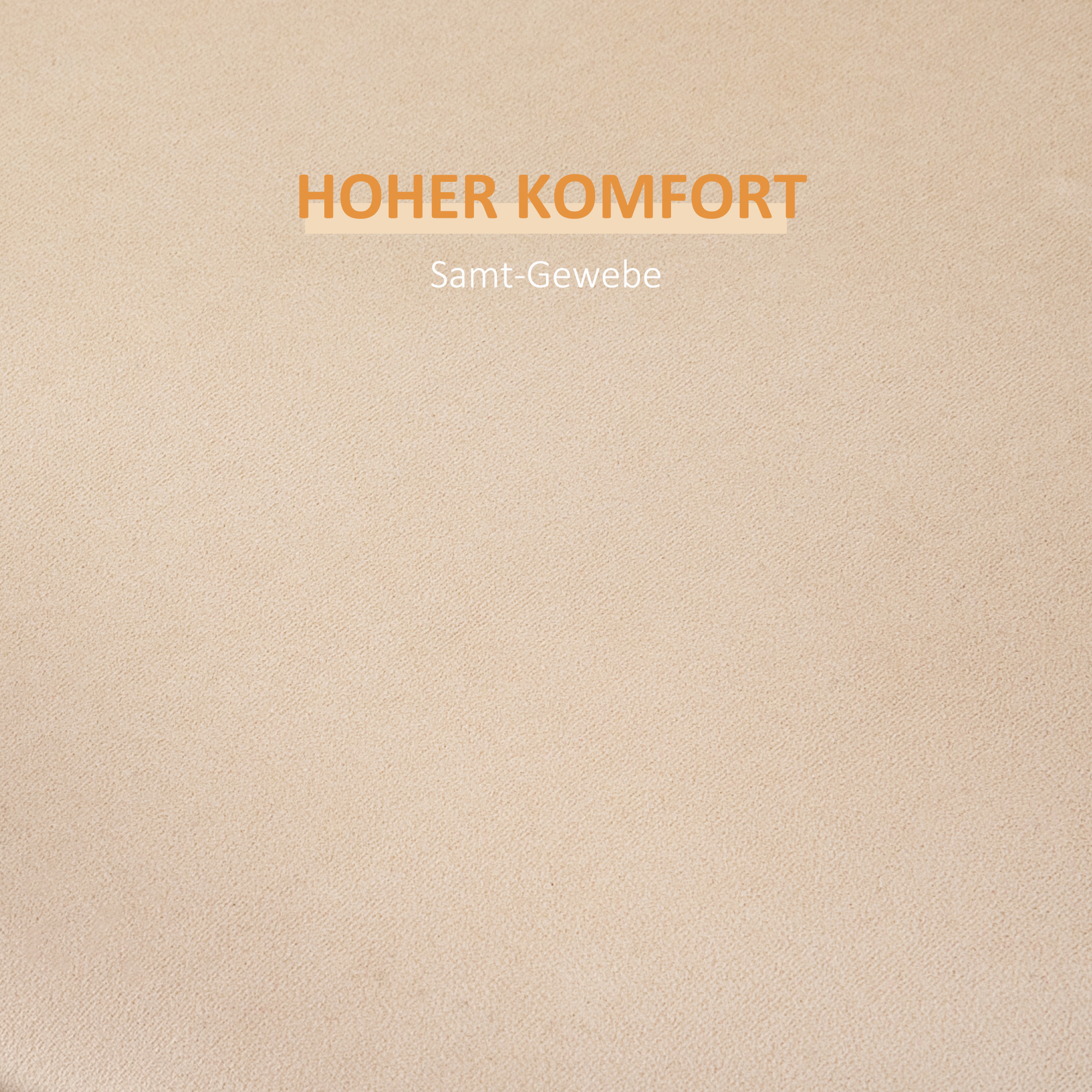 2-in-1 Hocker in Samtoptik inklusive Stauraum und abnehmbaren Deckel ?44 cm x 47,5 cm Beige
