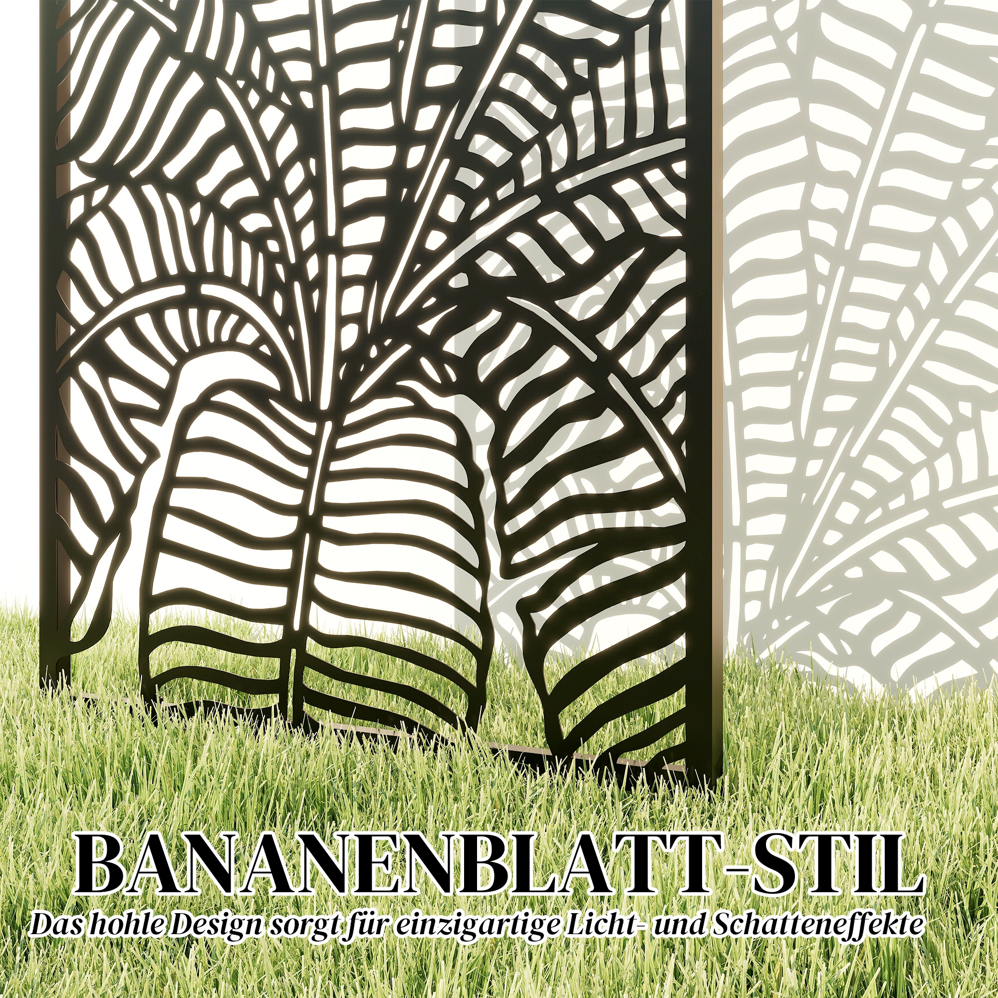 Raumteiler 65 x 130 cm Freistehend Hängend Paravent, Trennwand Sichtschutz aus Metall Schwarz