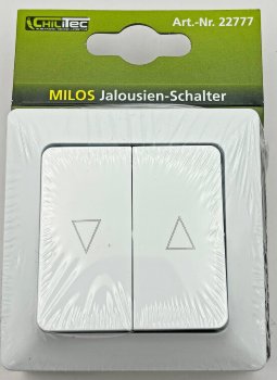 MILOS Jalousien-Steuerung Hoch/Runter, Taster, inkl. Rahmen, UP, weiß matt