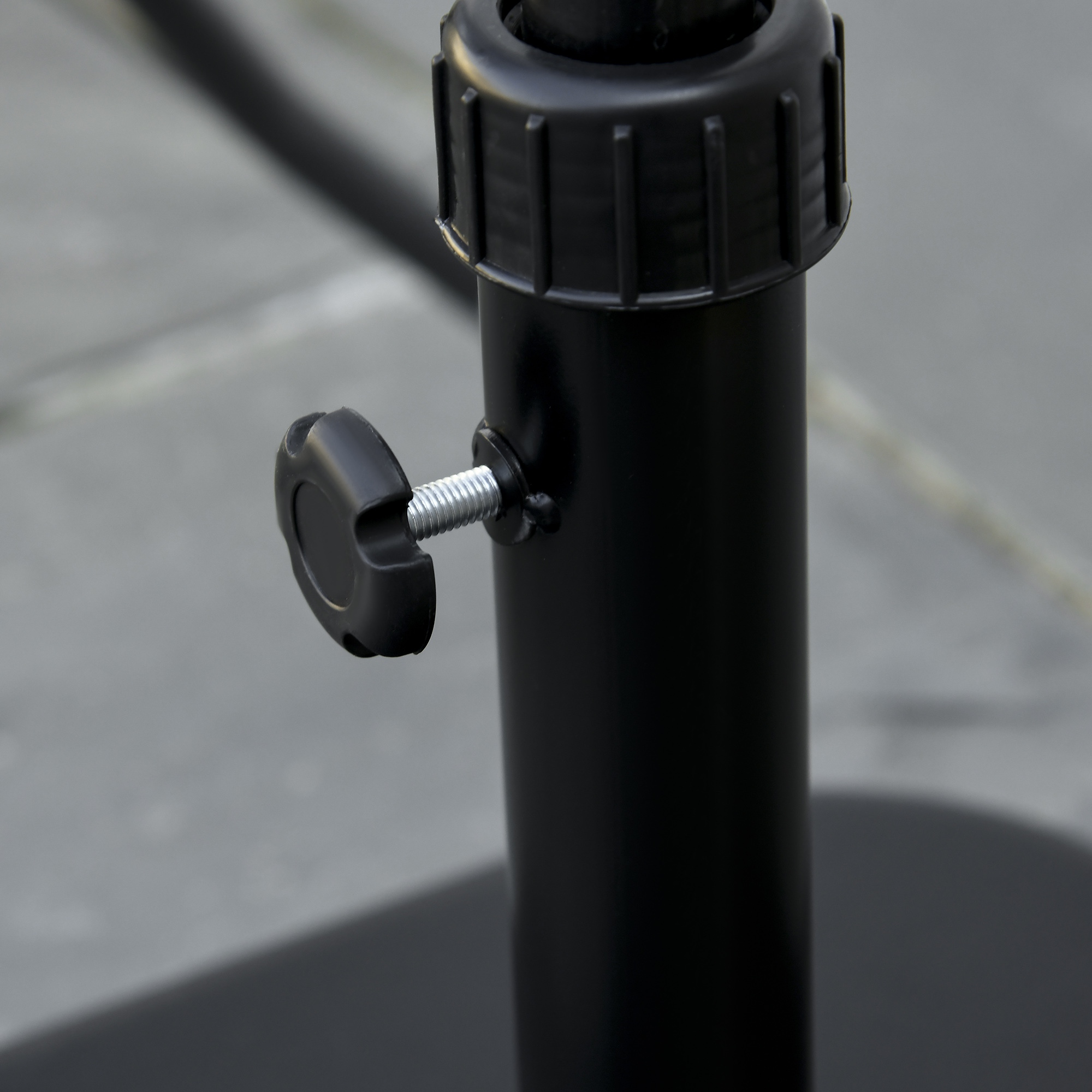 Sonnenschirmständer aus Beton 11kg Quadratisch Schirmständer für Sonnenschirm 32-38mm Rohrdurchmesser Schwarz