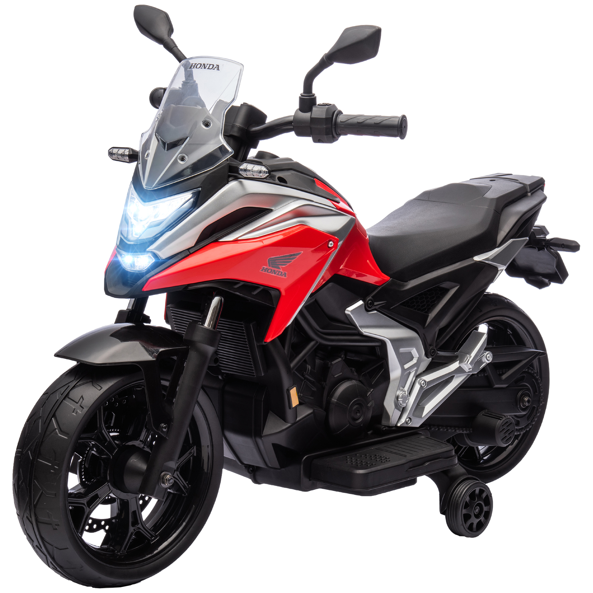 Elektro-Kindermotorrad, Honda, 3 km/h, Musik & Licht, 3-6 Jahre, bis 30 kg, Rot