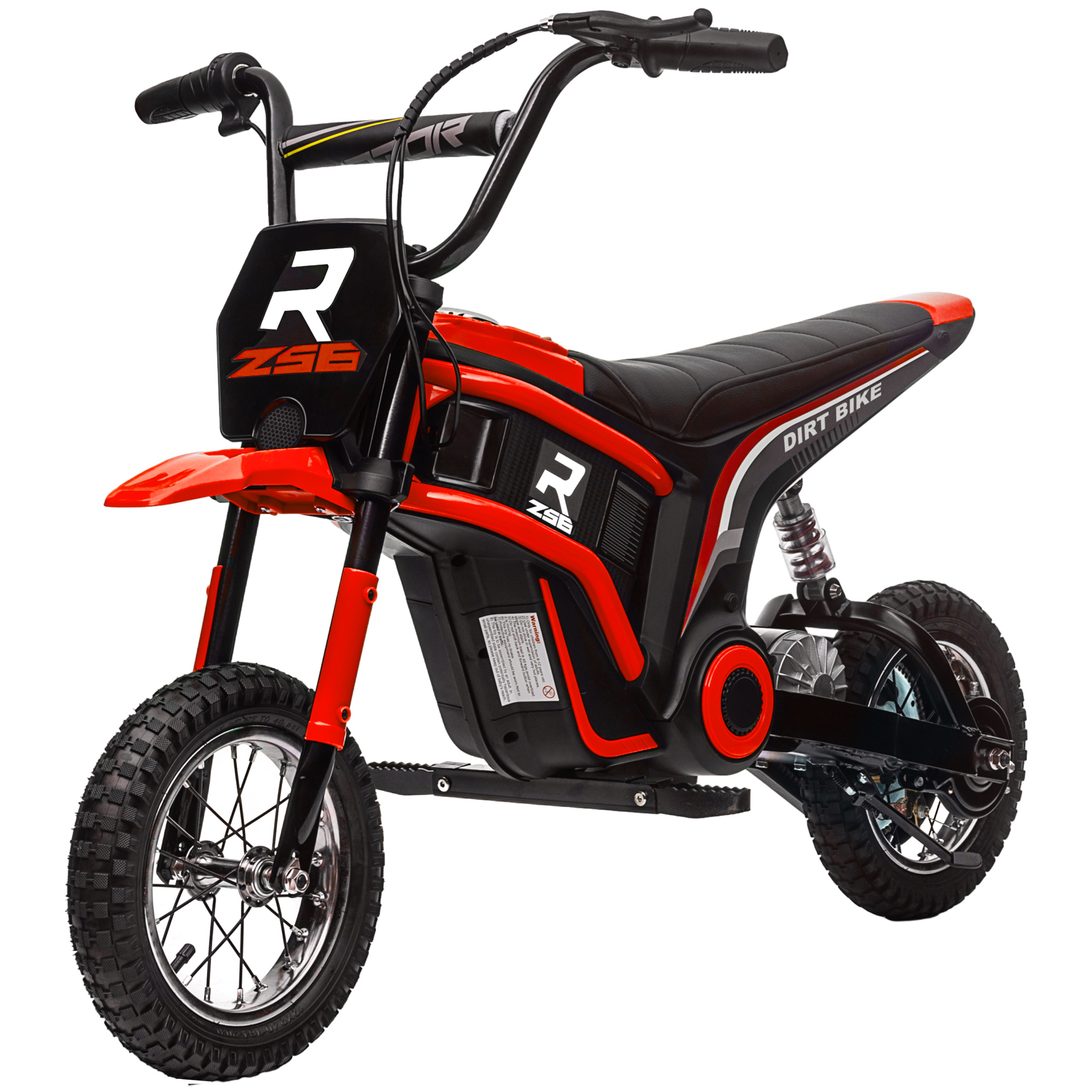Elektro-Motorrad für Kinder, 24V Kindermotorrad mit Hupe, Leuchte, mit Drehgriff-Gashebel, 8-16 km/h, 8-12 Jahre, Rot