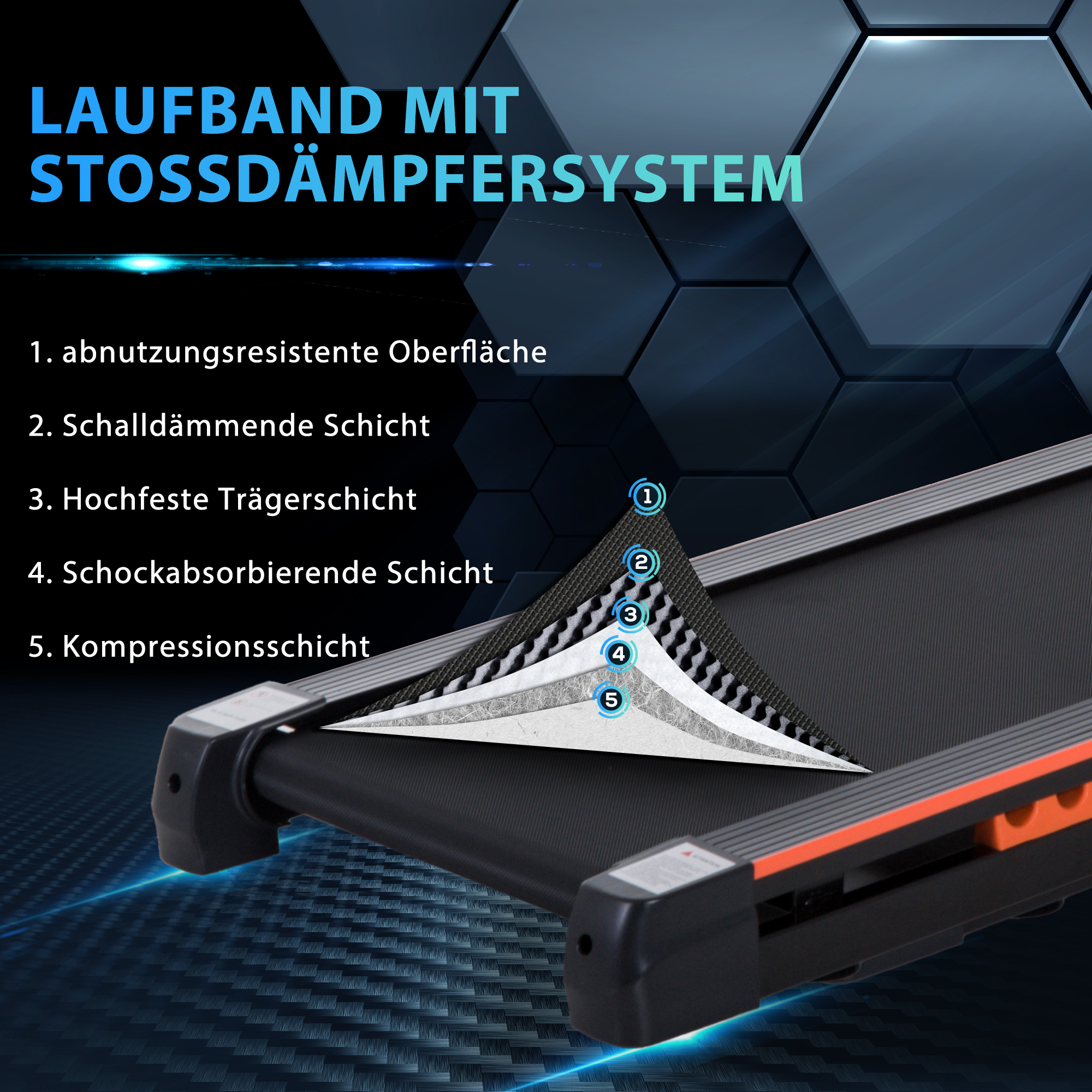 Elektrisches Laufband für Zuhause mit LCD Display, Faltbares Fitnessgerät, 1-6 Km/h, Stahl, Schwarz, 105 x 56 x 108,5 cm