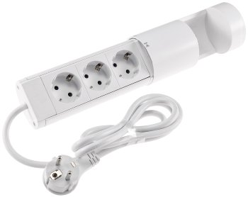 3-fach Tischsteckdose "CT-KS 3" / USB-A + C, 20W PD, 3m Kabel, Weiß