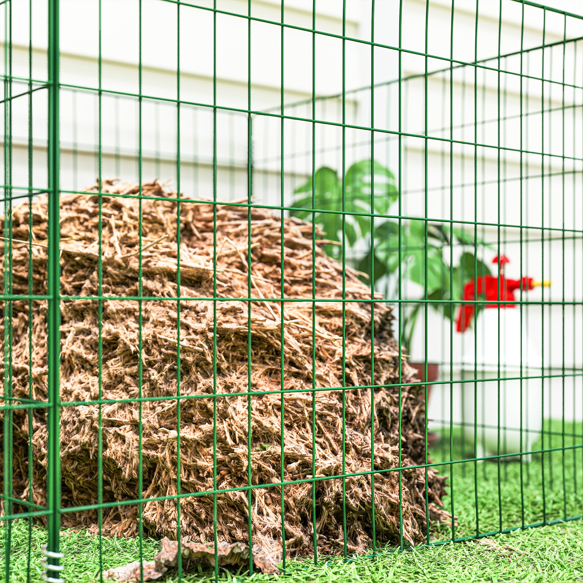 Komposter 1680 Liter, 270 x 90 x 70 cm 3-teilig Schnellkomposter aus Stahl, wetterfest Grün