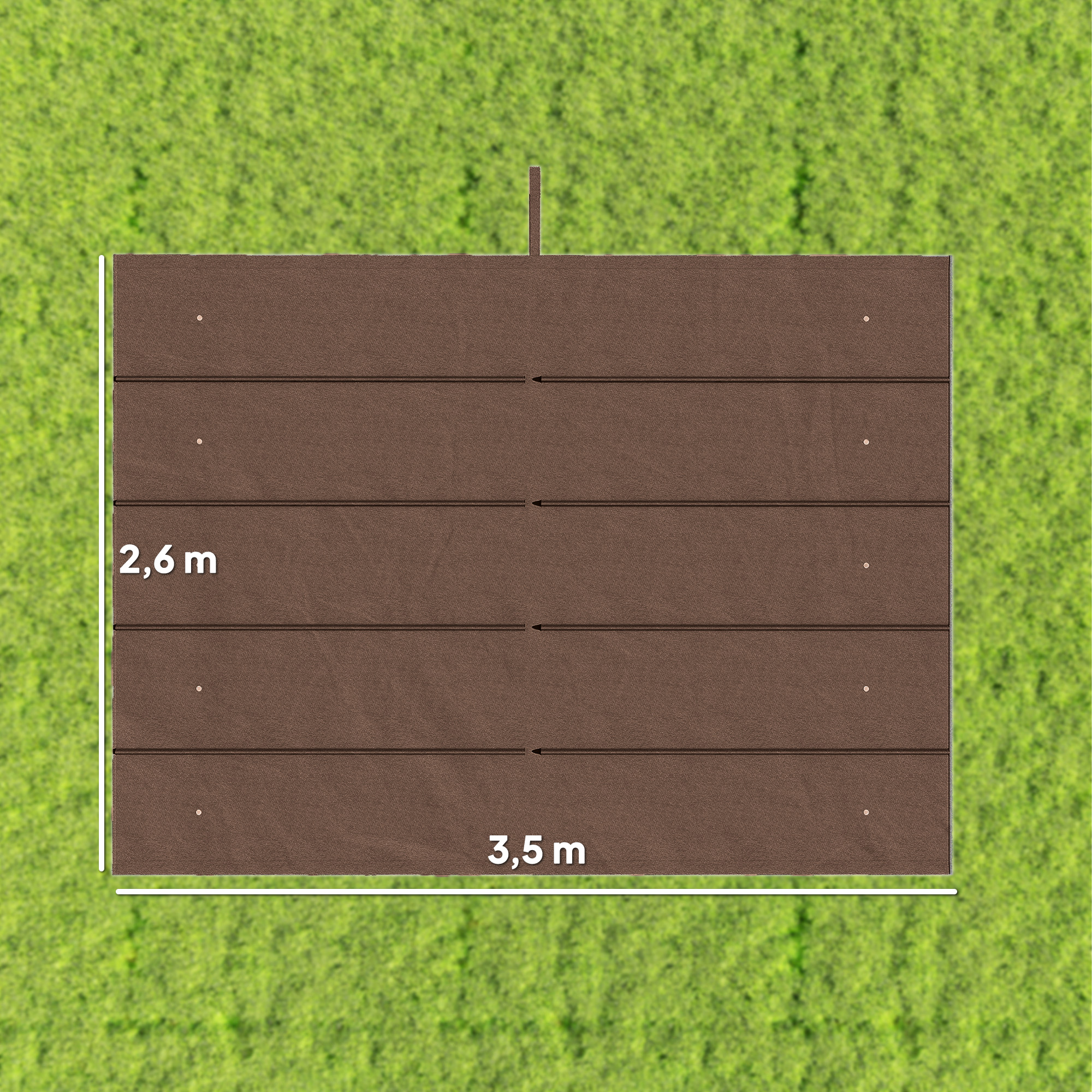 Ersatzdach für 4 x 3 m Pergola, einziehbar, mit Regenabflusslöchern, wetterfest, Polyester, Kaffee