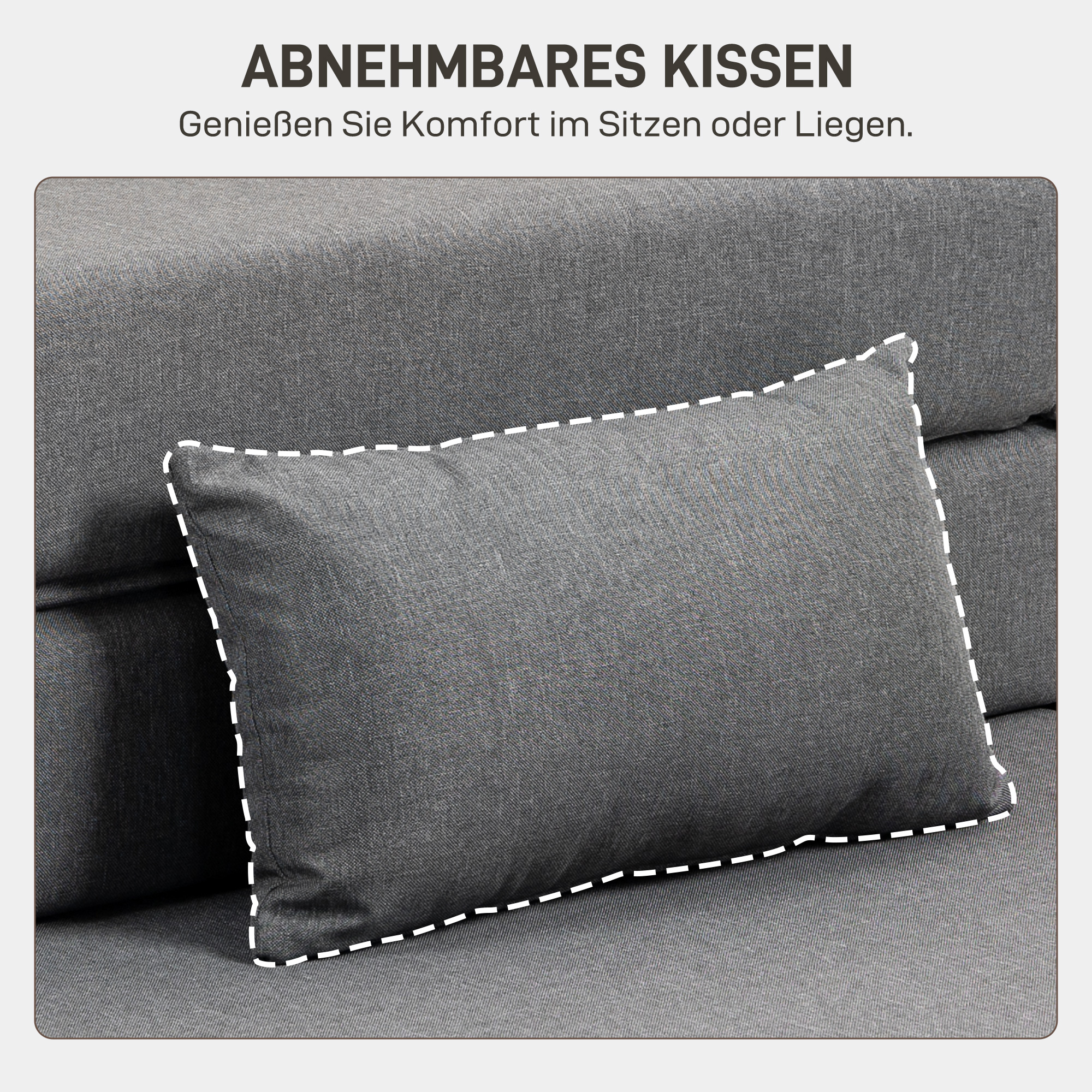 Bodensofa, Polstercouch, in Matratze umwandelbar, Schaumstoff, Kissen, Grau