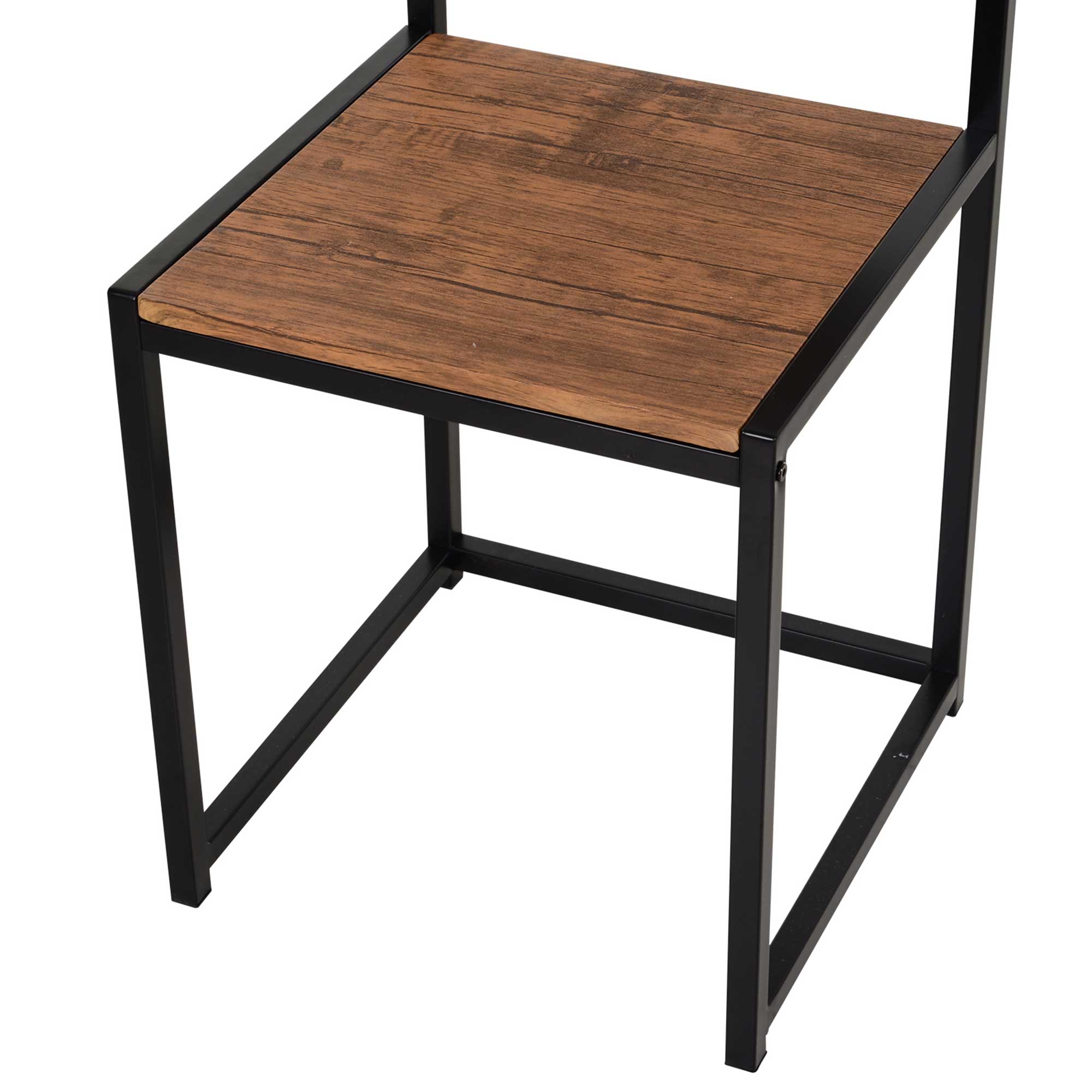 3-teiliges Bartisch-Set Hochtisch-Set 3-teilig, 2 Stühle, 1 Tisch, 90 cm x 47 cm x 76  cm, Braun + Schwarz