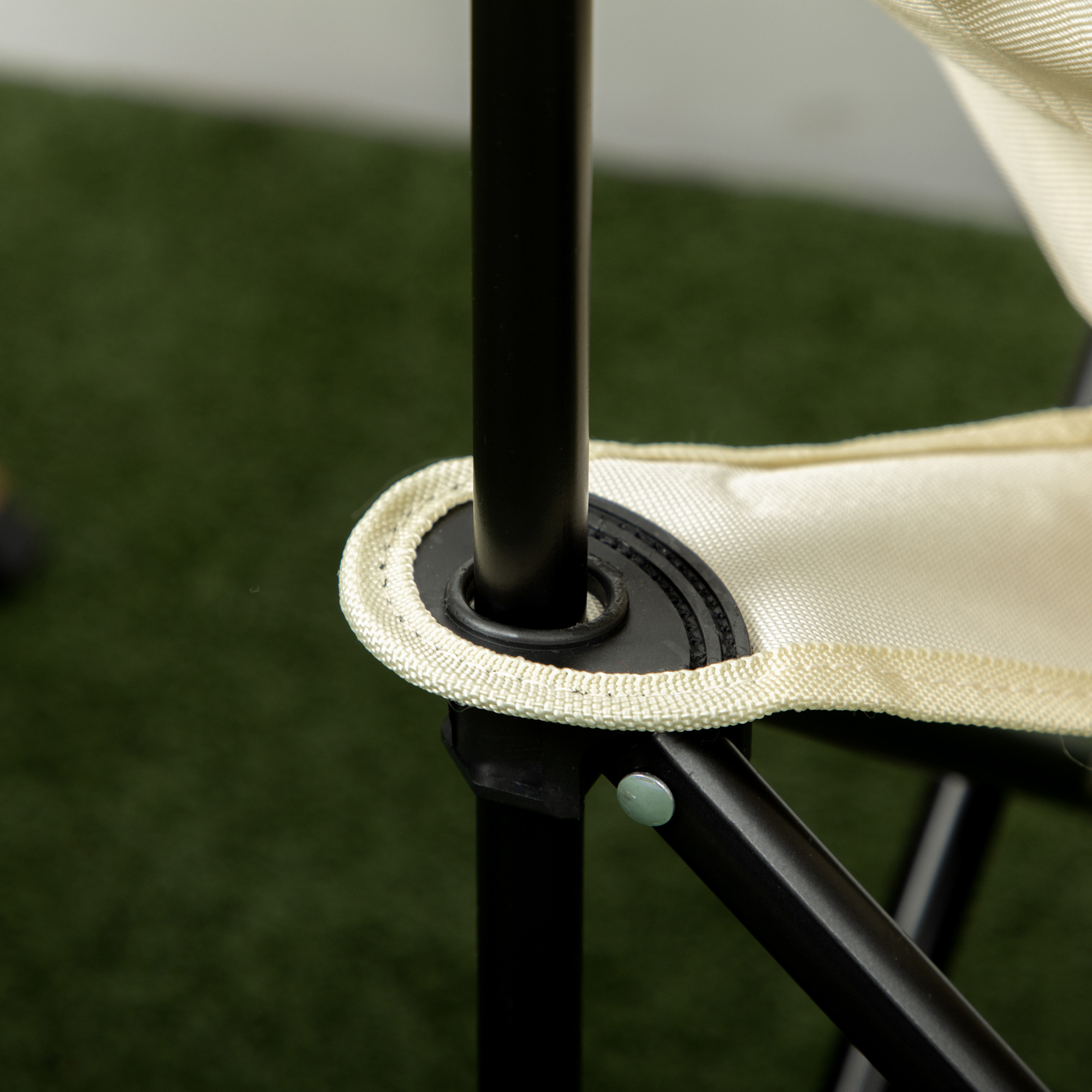 Campingstuhl, faltbar, Stahlrahmen, Stoffsitz, Tragetasche, Weiß