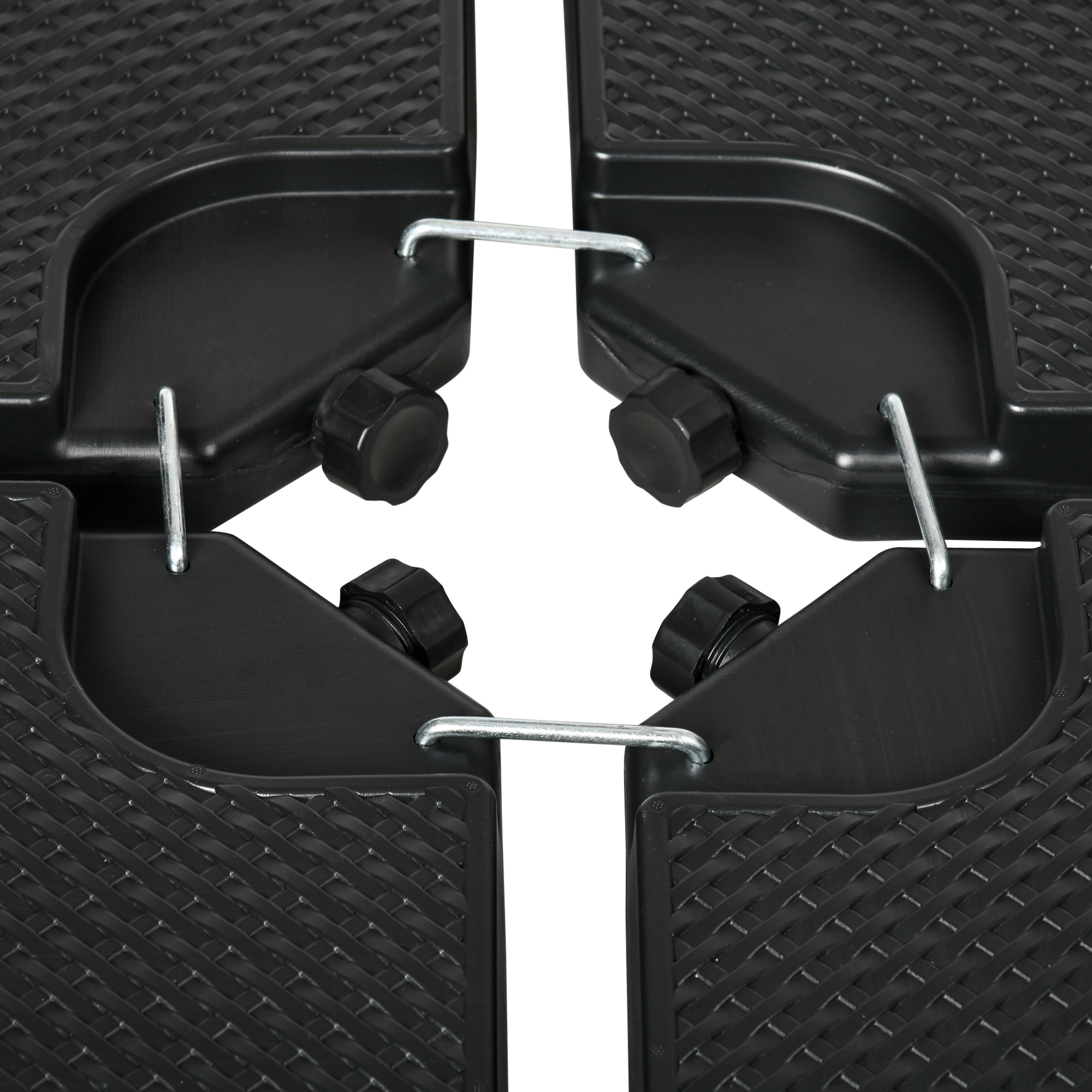 Sonnenschirmständer 4-teiliges Sonnenschirmständer, befüllbar, 100 x 100 x 8 cm, Schwarz