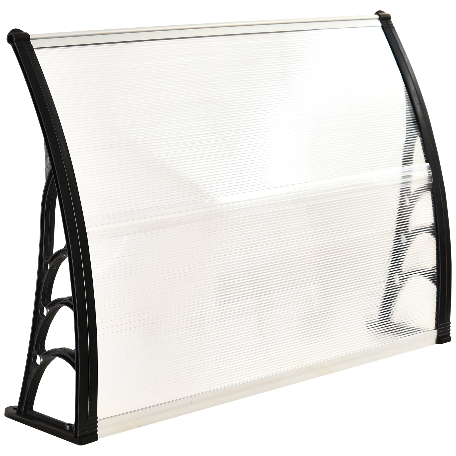 Vordach Haustürvordach 75 x 100 cm Pultvordach Überdachung Polycarbonat Weiß