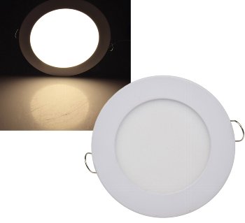 LED Licht-Panel "QCP-12R", Ø 12cm - 230V, 6W, 503 Lumen, 2900K / warmweiß LED Licht-Panel "QCP-12R", Ø 12cm - 230V, 6W, 503 Lumen, 2900K / warmweiß