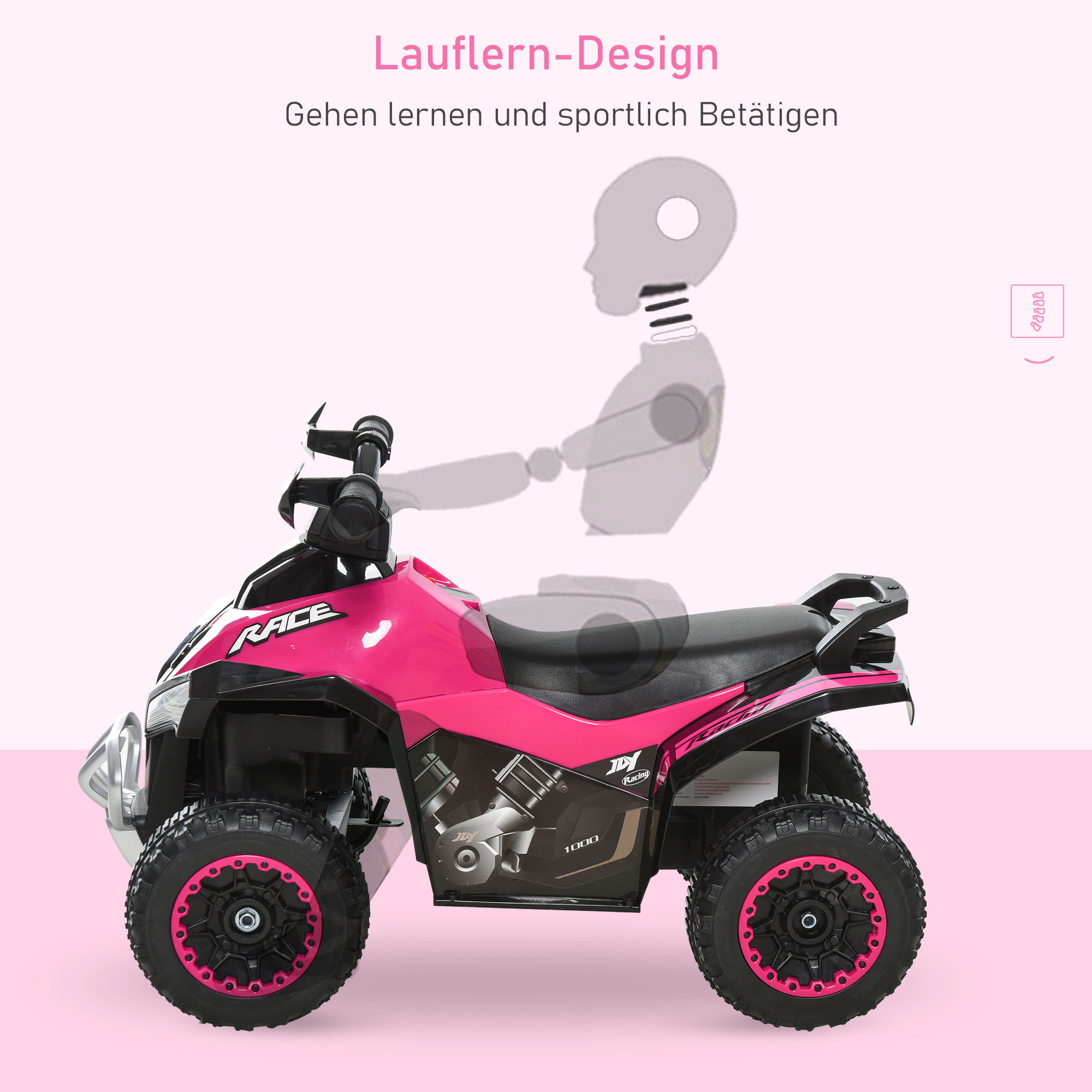 Rutschauto Rutschfahrzeug Kinderfahrzeug für 18-36 Monate Kinder Rosa