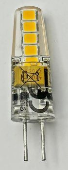 LED Stiftsockellampe G4 "Silikon W2" / 3000k, 200lm, 300°, 12V/2W, warmweiß