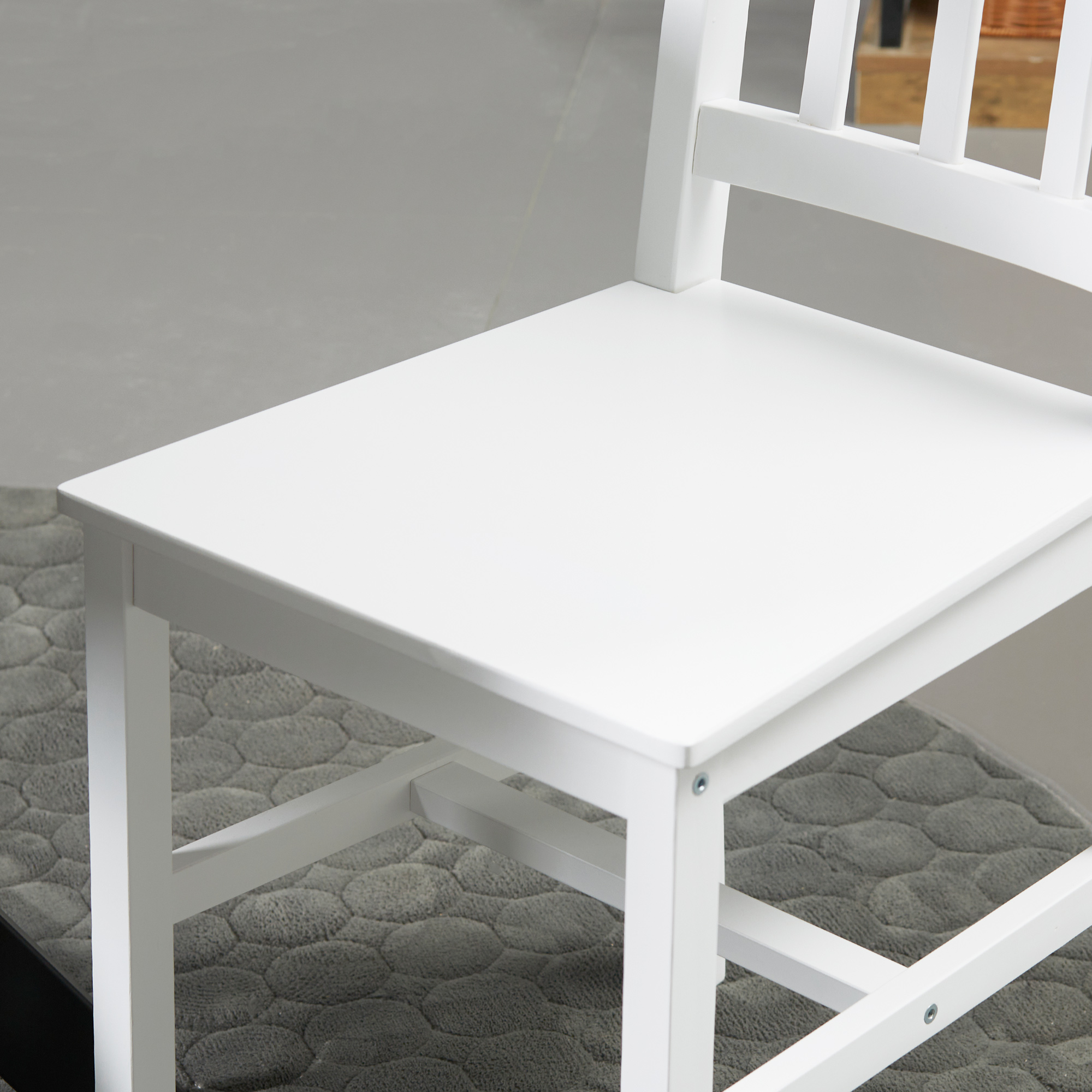 4er-Set Esszimmerstühle Küchenstühle Stühle, Massivholz, 41 cm x 46,5 cm x 85,5 cm, Weiß