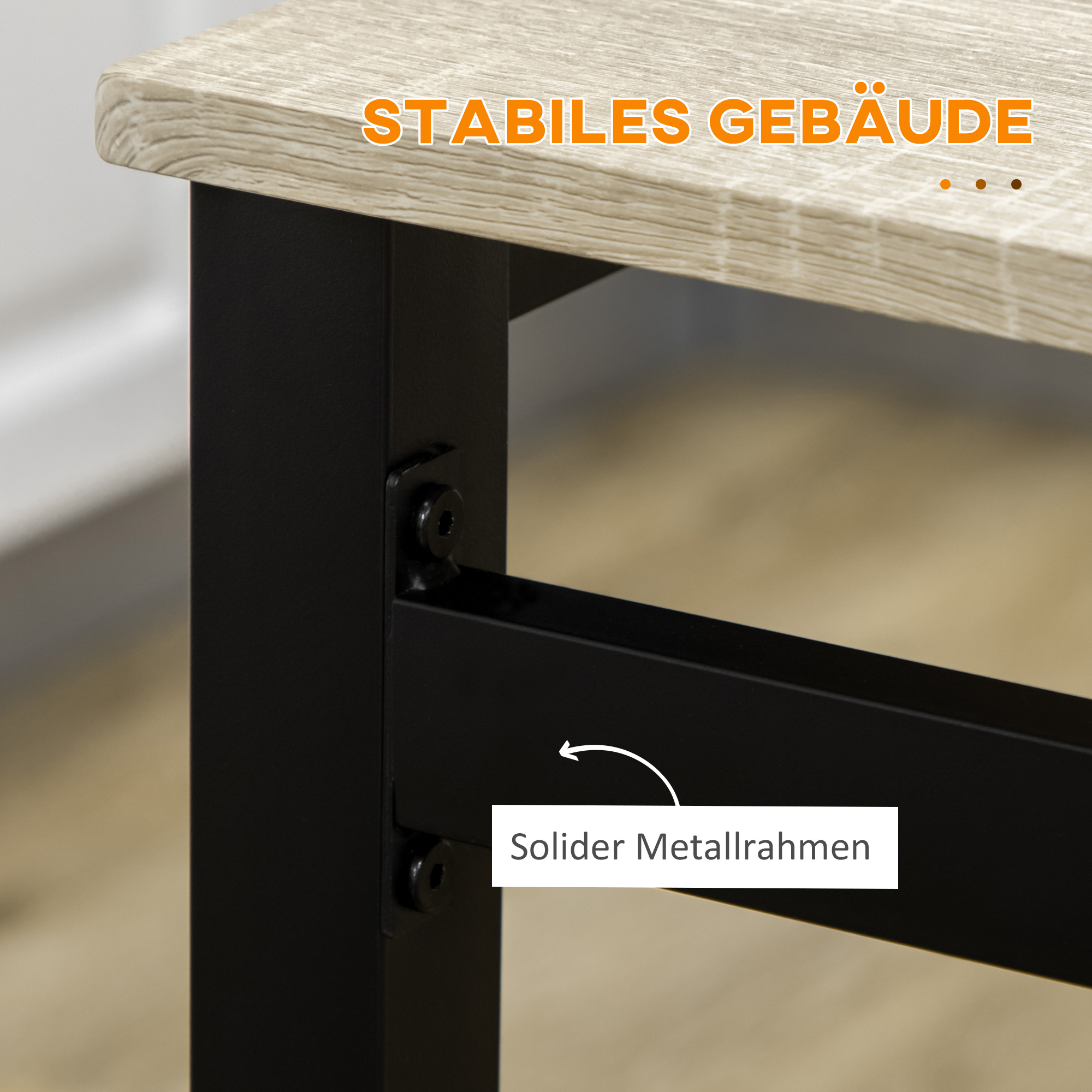 5-teilige Essgruppe, Esstisch mit 4 Stühlen, platzsparendes Küchentisch-Set, Sitzgruppe für Esszimmer, Küche, Schwarz