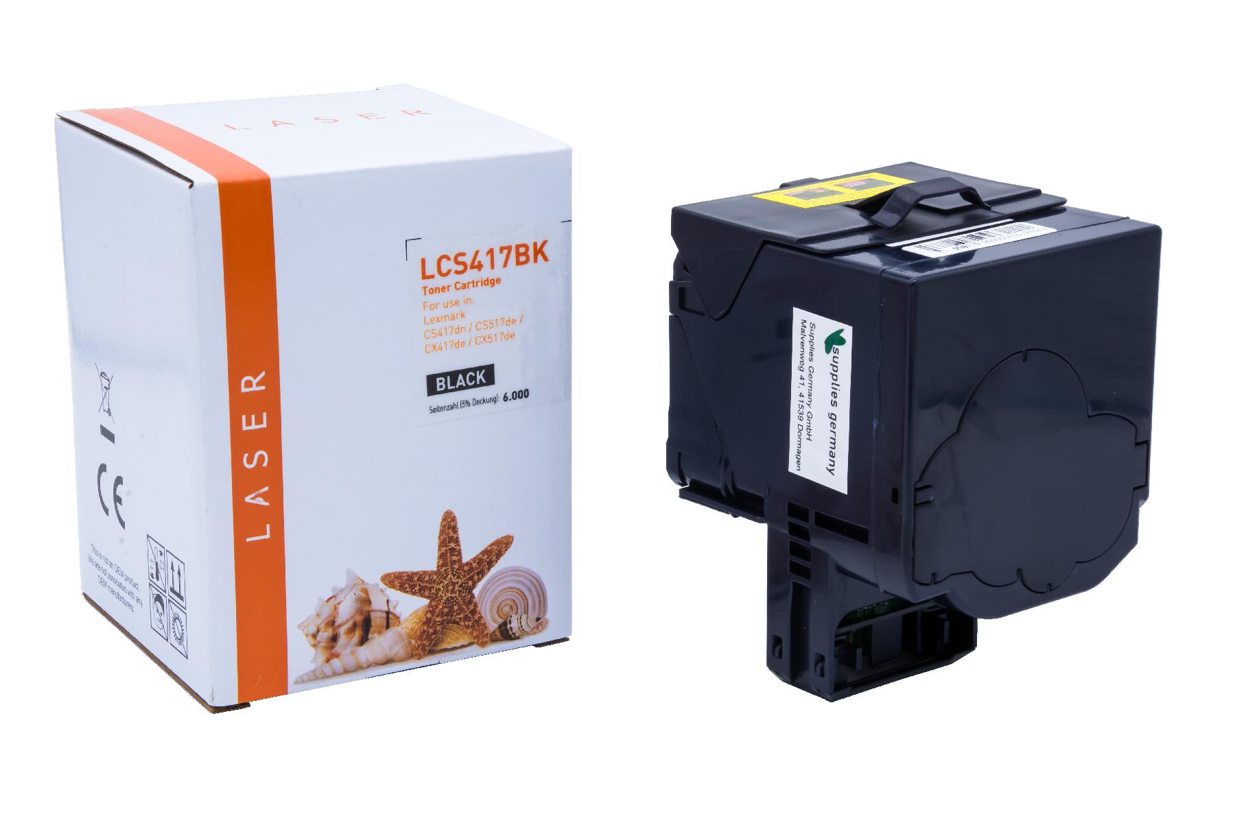 CS417BK alternativ Toner black für Lexmark / 71B2HK0 / 6.000 Seiten