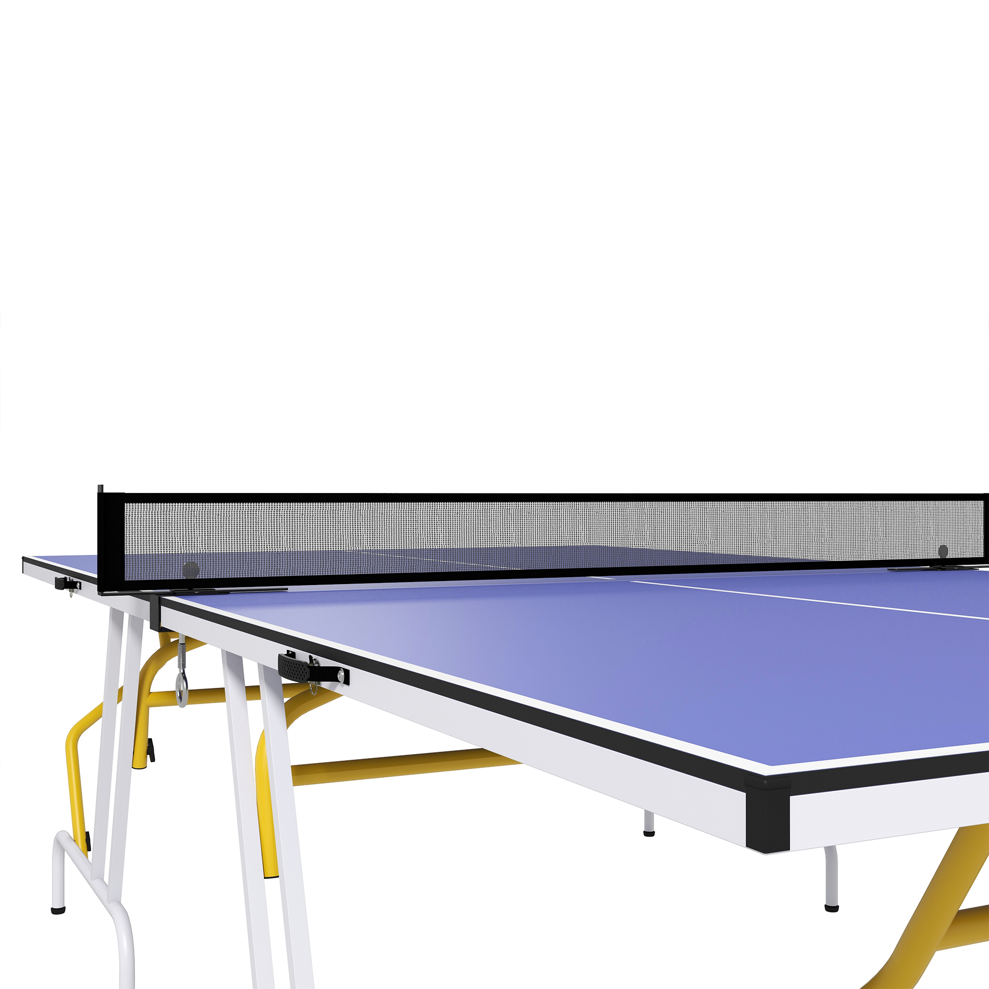 Tischtennisplatte, klappbar, inkl. 2 Schläger, 3 Bälle, Netz, In- & Outdoor, Metallgestell, 274x152x76cm, Blau