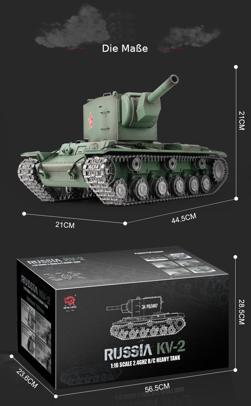 RC Panzer "KV-2" - Metallgetriebe & Metallketten