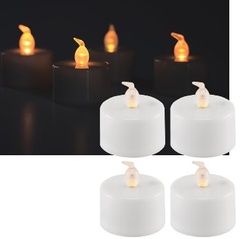 LED Teelichter, 4er Set, Luftzugsensor, zum An- und Ausblasen