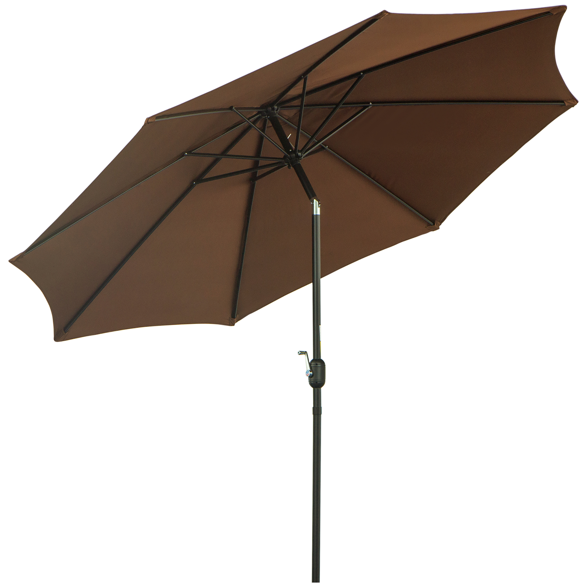 Sonnenschirm Knickschirm Gartenschirm Marktschirm mit Handkurbel Stahl 180/m² Polyester Braun Ø2,95 x 2,5 m