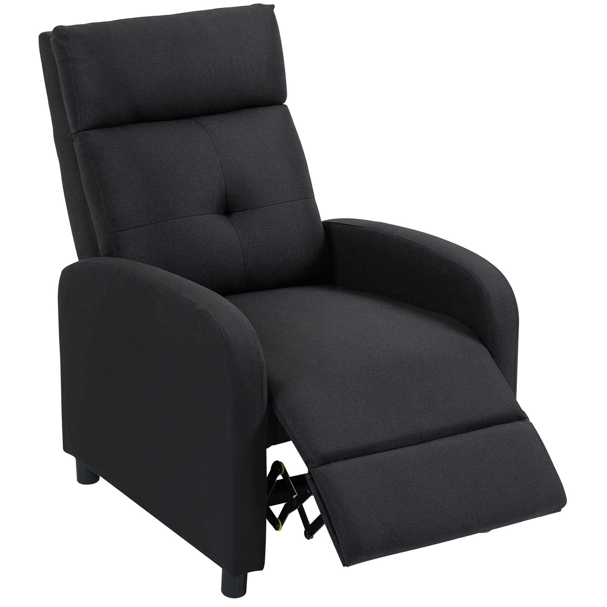Relaxsessel mit Liegefunktion, ausfahrbares Fußteil, Taschenfederkern, bis 150 kg, Schwarz