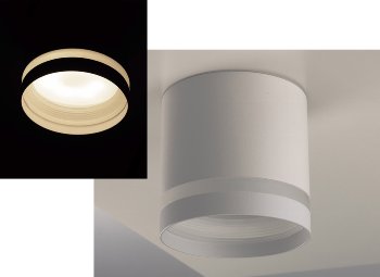 Deckenleuchte "DS-53" Aufbau, für GX53 Leuchtmittel, Weiß matt