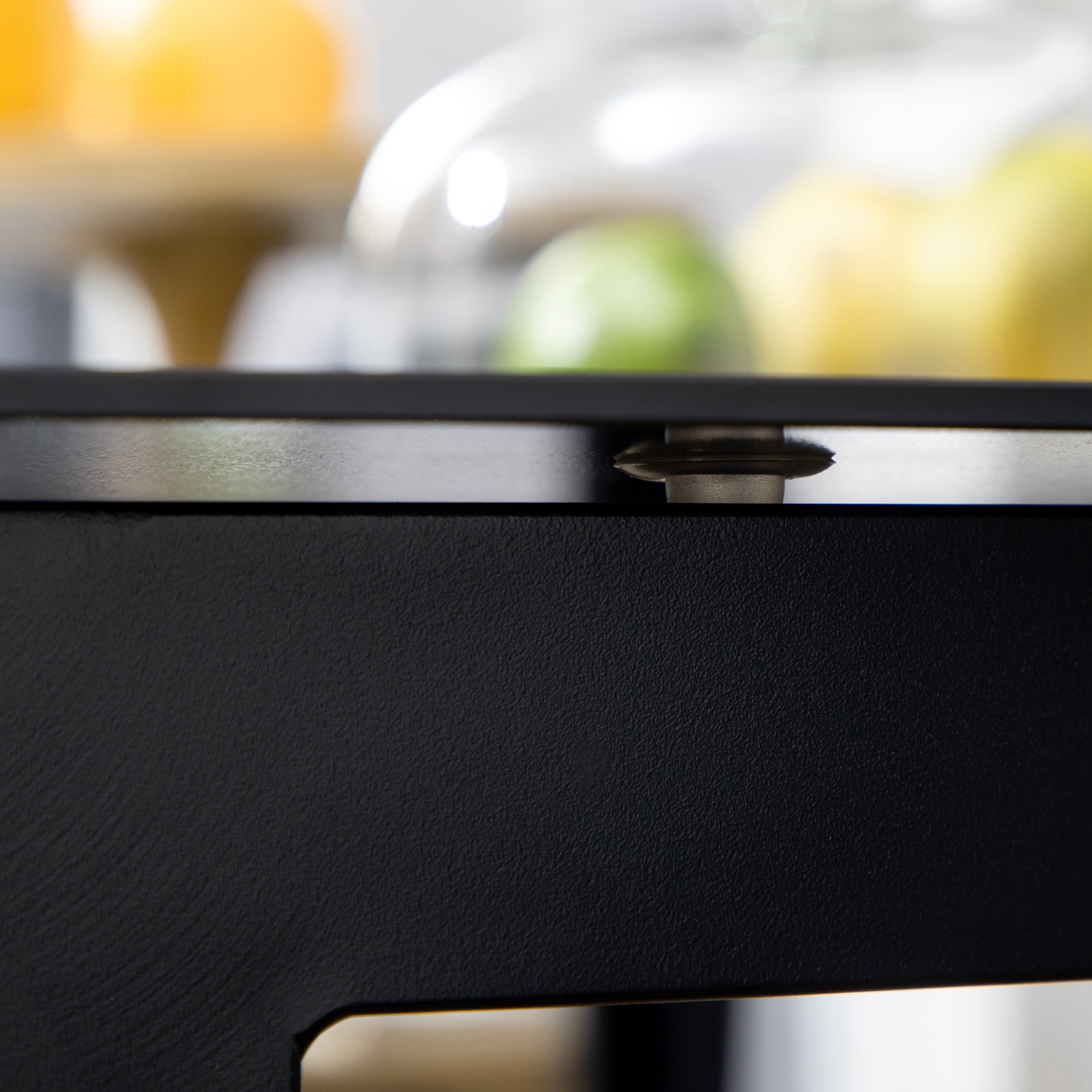 Gartentisch für 6 Personen, wetterbeständig, gehärtetes Glas, Terrassentisch, 150 cm x 90 cm x 74 cm, Schwarz